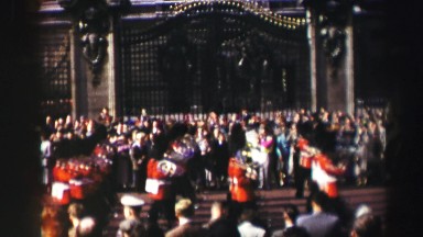 1952: People Marching in Royal Parade in Edinburgh, Scotland