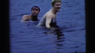 1961: Family Swimming and Backstroke Practice at Pool in Camden, New Jersey