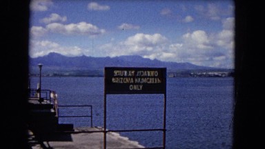 1968: boat trip in beautiful lake takes you to a unique place with an american