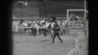 1941: A Dangerous Bull Ride is Seen in California