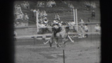 1941: Live Rodeo Footage with Cowboys and Bucking Bronco in California