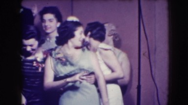 1941: a group of people laughing and messing around. NEW YORK
