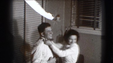 1941: a couple is seen dressing together NEW YORK
