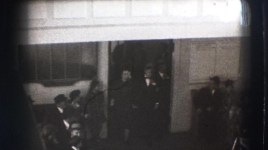 1941: Three People Exit Building New York