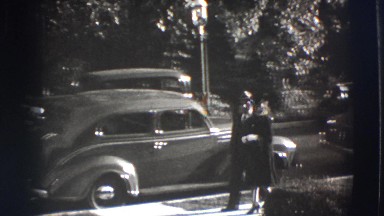 1941: a couple is seen walking happily NEW YORK