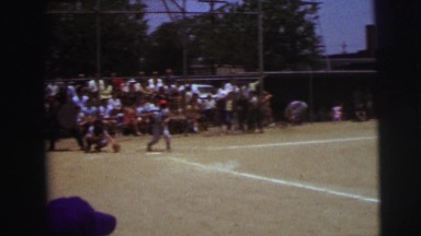 1972: baseball game in the ground watched by many people LYNBROOK, NEW YORK