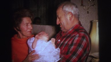 1972: the grandparents are playing with their grand baby LYNBROOK, NEW YORK