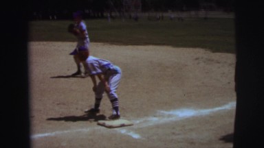 1972: one boy pitches, the others wait to play the game LYNBROOK, NEW YORK