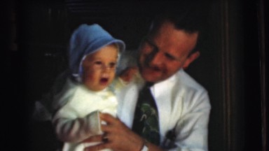 1951: the man playing with his cute kid CHATHAM, NEW JERSEY