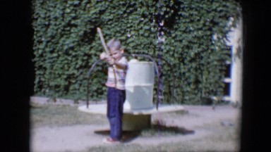 1958: boy trying his athletic skills TUCSON, ARIZONA