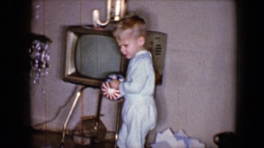 1959: a child is seen near a christmas tree DISNEYLAND, CALIFORNIA