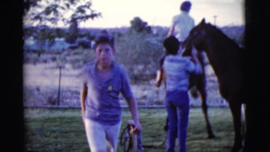 1968: Kids Training for Horseback Riding Competition in Cottonwood Arizona