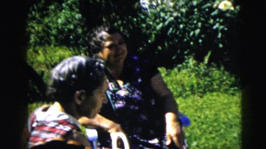 1962: older women and a younger girl in a beautiful dress NEW YORK CITY