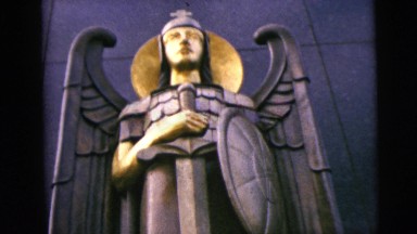 1962: couple holds wedding at beautiful church with golden angels NEW YORK CITY