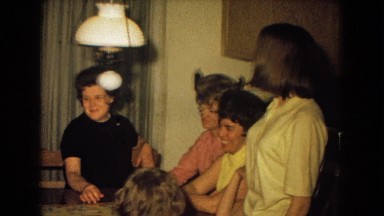 1967: entire happy family gathering around the table of the family house NEVADA