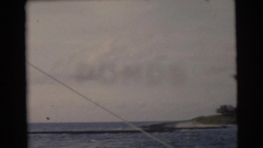 1956: boat travels down water way watching beautiful scenery pass by FLORIDA