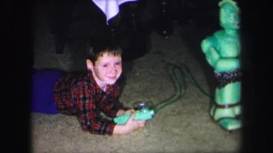 1972: Child Plays with Toy Robot in Lynbrook, New York