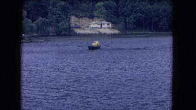 1964: the two persons are boating in river upwards gently NIAGRA FALLS, NEW YORK