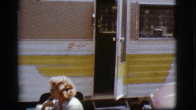 1968: friends having fun in a typical camping day in the countryside COTTONWOOD,