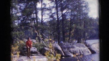 1953: Windy Day Outside by the Water's Edge Showing One Person in Wisconsin