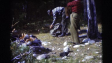 1953: two men getting ready for a hiking trip. WISCONSIN
