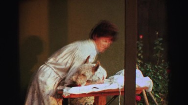 1969: Woman Giving Dog Haircut Yosemite, California