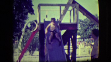 1946: boys enjoying a sliding board LAS VEGAS, NEVADA