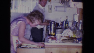1961: cooking in the kitchen SALTON SEA, CALIFORNIA
