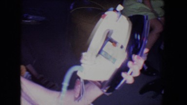1961: grandma gets an iron at family gathering SALTON SEA, CALIFORNIA