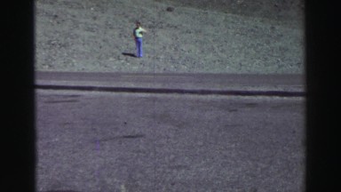 1969: man on the grass, sunset