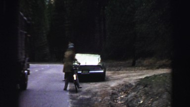 1969: person looking up the tall mountain YOSEMITE, CALIFORNIA