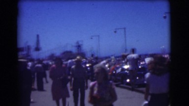 1951: men and women park and walk along shore to see the beautiful water CANADA