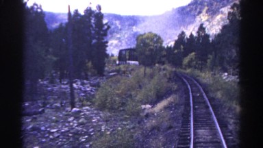 1967: train is going thru the mountains COLORADO