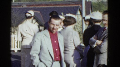 1951: celebration with friends and family on beautiful place DANVILLE, ILLINOIS