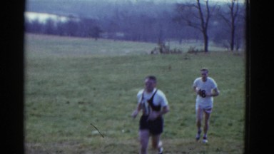 1951: two guys running outdoor DANVILLE, ILLINOIS
