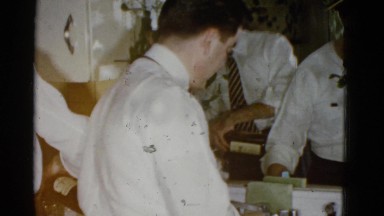 1951: an indoor family party is seen DANVILLE, ILLINOIS