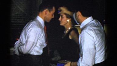 1951: man and woman fail at party game DANVILLE, ILLINOIS
