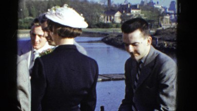 1951: man in suit is seen walking DANVILLE, ILLINOIS