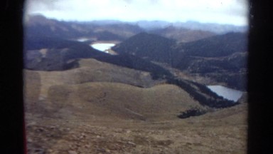 1967: view from window of rolling hills and river western location destination