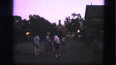 1963: family walking rural property barn at dusk CALIFORNIA