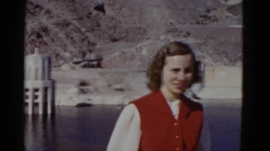 1952: girl is seen with her father CALIFORNIA