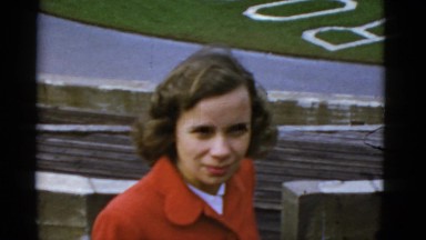 1952: fan looks on at the rose bowl after the football contest has concluded.