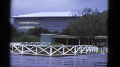 1952: park scene is seen with beautiful flowers and grass area CALIFORNIA