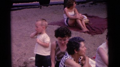 1963: children enjoying a nice day at the lake with their families. CAMDEN