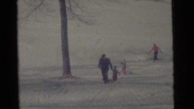 1963: a snow covered road is seen CAMDEN, NEW JERSEY