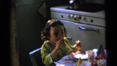 1963: kids birthday party before the cake is destroyed CAMDEN, NEW JERSEY