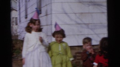 1963: children outside posing for birthday memories CAMDEN, NEW JERSEY
