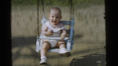 1961: a toddlers is seen crawling DETROIT, MICHIGAN