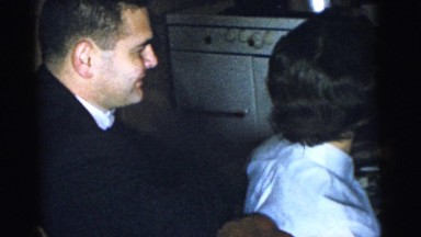 1961: a family is seen indoors and enjoying DETROIT, MICHIGAN