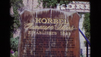 1968: beautiful korbel champagne cellars sign. COTTONWOOD, ARIZONA